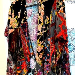 Burnt velvet shawl/ open cardigan